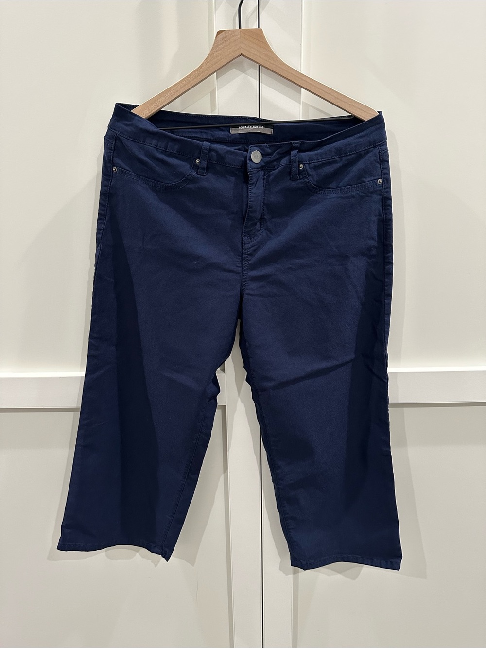 Royalty For Me Navy Cropped Straight-Leg Pants